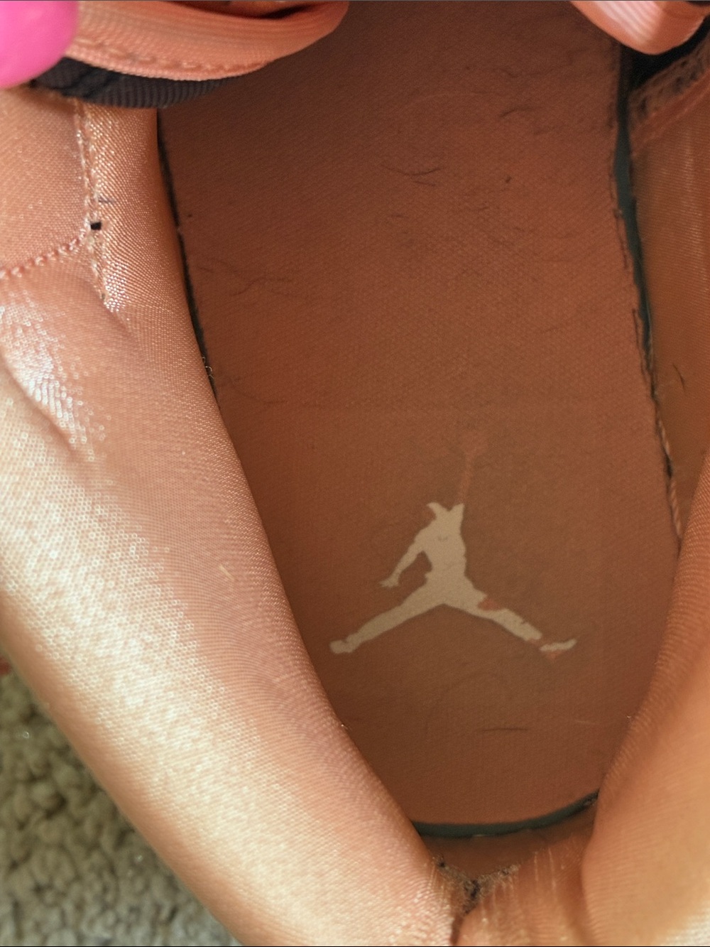 Jordan Mid-Top Sneakers in Peach, Black & White - Picture 7 of 8